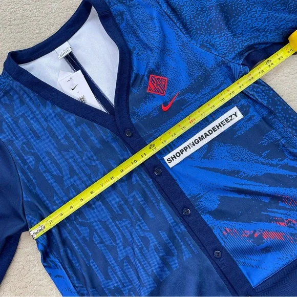[XL] NIKE ENGLAND DRI-FIT Player Soccer Futbol Button-Up Cardigan Sweater Blue